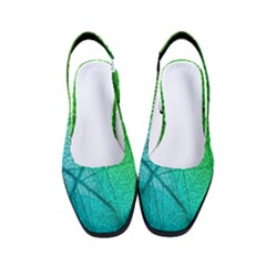 3d Leaves Texture Sheet Blue Green Women s Classic Slingback Heels by Cemarart