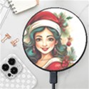 Young Woman With Santa Claus Clothes Isolated Illustration Wb Wireless Fast Charger(Black) View1