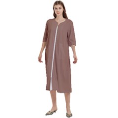 Mocha Mousse Hex Code #a47864 Women s Cotton 3/4 Sleeve Nightgown by dressshop