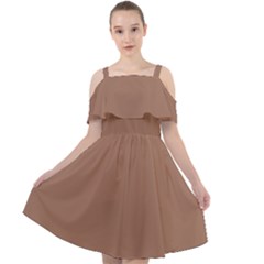 Mocha Mousse Hex Code #a47864 Cut Out Shoulders Dress by dressshop