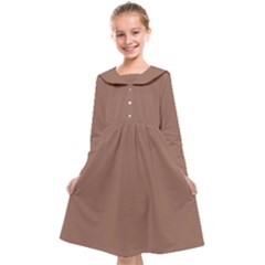 Mocha Mousse Hex Code #a47864 Kids  Midi Sailor Dress by dressshop