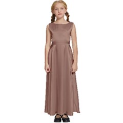 Mocha Mousse Hex Code #a47864 Kids  Satin Sleeveless Maxi Dress by dressshop