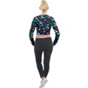 Holiday Season Pattern December Happy Holidays Merry Christmas Winter Family Festive New Year Long Sleeve Cropped Velvet Jacket View2