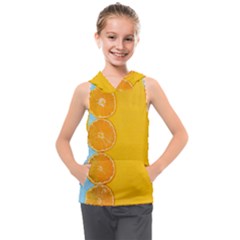 Orange, Slices, Fruit, Citrus Kids  Sleeveless Hoodie by kyorashop23