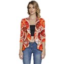 Peorange, Fruit, Citrus Women s 3/4 Sleeve Ruffle Edge Open Front Jacket View1