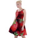 Strawberry, Berries, Fresh, Red Knee Length Skater Dress View1