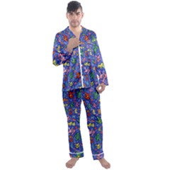 Grateful Dead Dancing Bears Pattern Men s Long Sleeve Satin Pajamas Set by Salmanaz77