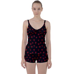 Small Cute Hearts  Tie Front Two Piece Tankini by ConteMonfrey