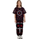 Red Shapes Mandala   Kids  T-Shirt and Pants Sports Set View1