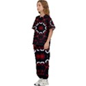 Red Shapes Mandala   Kids  T-Shirt and Pants Sports Set View2