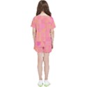 Geometric Pink Ocean  Kids  T-Shirt And Sports Shorts Set View2