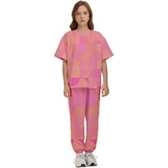 Geometric Pink Ocean  Kids  T-shirt And Pants Sports Set by ConteMonfrey