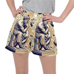 Thinker Sculpture Design Geometric Women s Ripstop Shorts by Salmanaz77