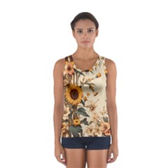 Sunflower Flowers Nature Trees Sport Tank Top  by Salmanaz77