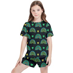 Dark Rainbow Pattern  Kids  T-shirt And Sports Shorts Set by ConteMonfrey