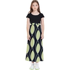 Brown Minimalist Leaves Kids  Flared Maxi Skirt by ConteMonfrey