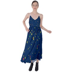 Christmas Sky Happy Tie Back Maxi Dress by Dutashop