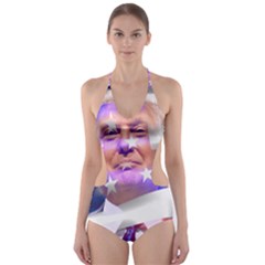 Donald Trump Flag Cut-out One Piece Swimsuit by vintagetrump