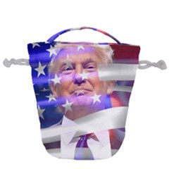 Donald Trump Flag Drawstring Bucket Bag by vintagetrump