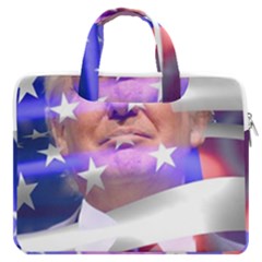 Donald Trump Flag Macbook Pro 13  Double Pocket Laptop Bag by vintagetrump