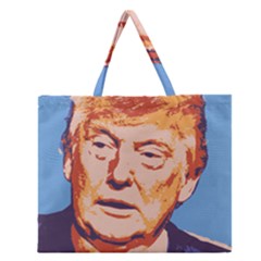 Orange Donald Trump Zipper Large Tote Bag by vintagetrump