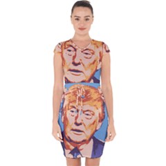 Orange Donald Trump Capsleeve Drawstring Dress  by vintagetrump