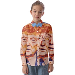 Orange Donald Trump Kids  Long Sleeve Shirt by vintagetrump