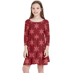 Illustrations Red Abstract Pattern Seamless Texture Kids  Quarter Sleeve Skater Dress by Hannah976