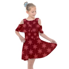 Illustrations Red Abstract Pattern Seamless Texture Kids  Shoulder Cutout Chiffon Dress by Hannah976