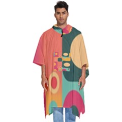 Geometric Design 08 Men s Hooded Rain Ponchos by myclothy