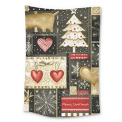 Christmas Reindeer Large Tapestry by Posterlux