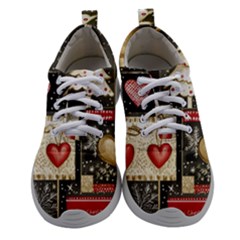 Christmas Reindeer Women Athletic Shoes by Posterlux