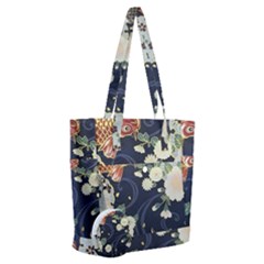 Japanese Wave Koi Illustration Pattern Everyday Shoulder Bag With Pouch Bag by Ndabl3x