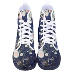 Japanese Wave Koi Illustration Pattern Kid s High-top Canvas Sneakers by Ndabl3x