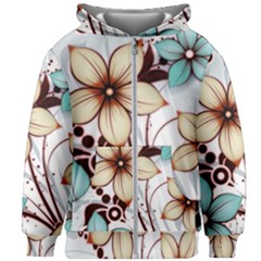 Flowers Flowers Pattern Kids  Zipper Hoodie Without Drawstring by Posterlux