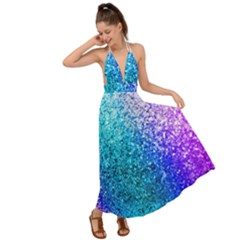 Rainbow Colors Colorful Pattern Backless Maxi Beach Dress by Posterlux