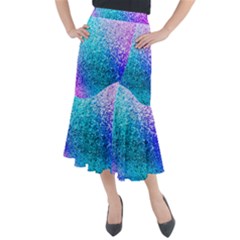 Rainbow Colors Colorful Pattern Midi Mermaid Skirt by Posterlux