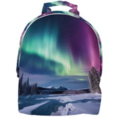 Northern Lights Aurora Night Nature Mini Full Print Backpack by Posterlux