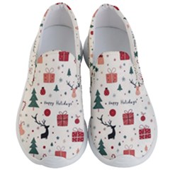 Happy Holiday Xmas Christmas Pattern Men s Lightweight Slip Ons by Paksenen