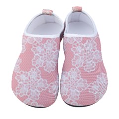 Lace White Ornamental Textile Kids  Sock-style Water Shoes by Paksenen