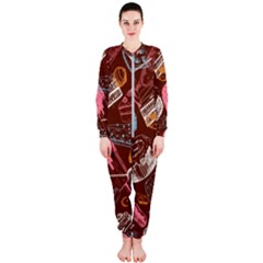 Sweet Food Seamless Pattern Onepiece Jumpsuit (ladies) by Paksenen