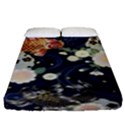 Japanese Wave Koi Illustration Pattern Fitted Sheet (King Size) View1