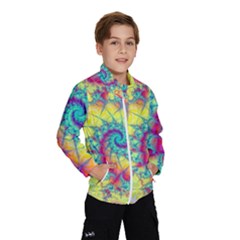 Fractal Spiral Abstract Background Vortex Yellow Kids  Windbreaker by Ket1n9