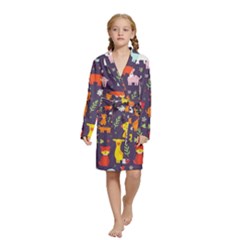 Pet Animal 01 Kids  Long Sleeve Velvet Lounge Robe by myclothy