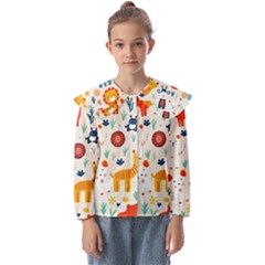 Pet Animal 03 Kids  Peter Pan Collar Blouse by myclothy