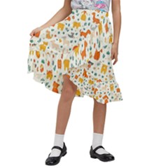 Pet Animal 04 Kids  Ruffle Flared Wrap Midi Skirt by myclothy