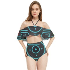 Retro Mobile Device Output Device Halter Flowy Bikini Set  by Bedest