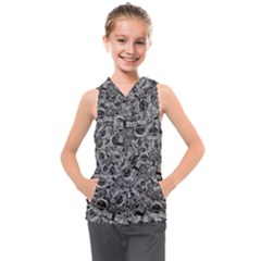 Be True Be Yourself Typographic Print Pattern Kids  Sleeveless Hoodie by dflcprintsclothing