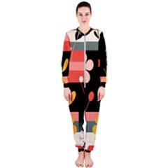  Minimalist Pattern With Simple Lines,flower And Shapes, Creating A Clean And Modern Onepiece Jumpsuit (ladies) by myclothy