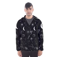 Cosmic Black Space Star Men s Hooded Windbreaker by Ndabl3x